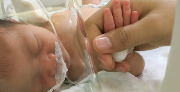 Baby in incubator