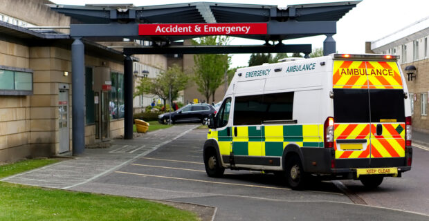 Ambulance entering accident and emergency