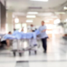 Hospital beds inside hospital