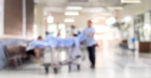 Hospital beds inside hospital